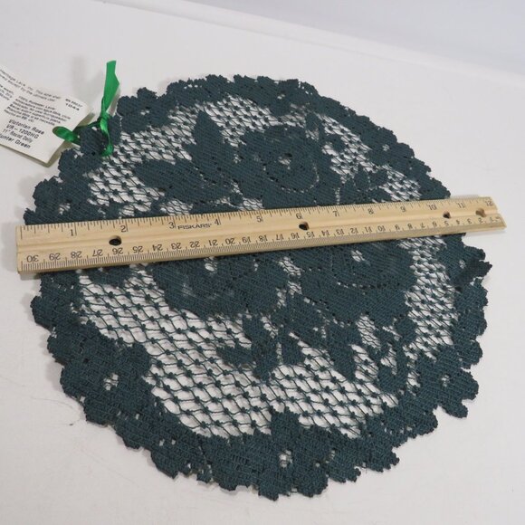 Heritage Lace dark Hunter Green Victorian Rose Lace Doily 11" St Patrickrick - Picture 2 of 7